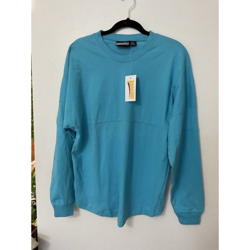 Pennant Sportswear Billboard Crew Aqua Blue XS Long Sleeve New